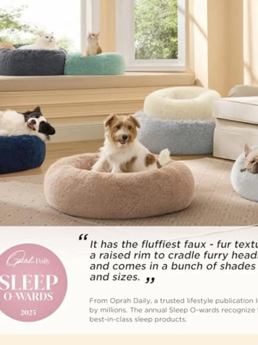 New Calming Dog Bed Medium Size Dog - Donut Washable Medium Pet Bed, 30 inches